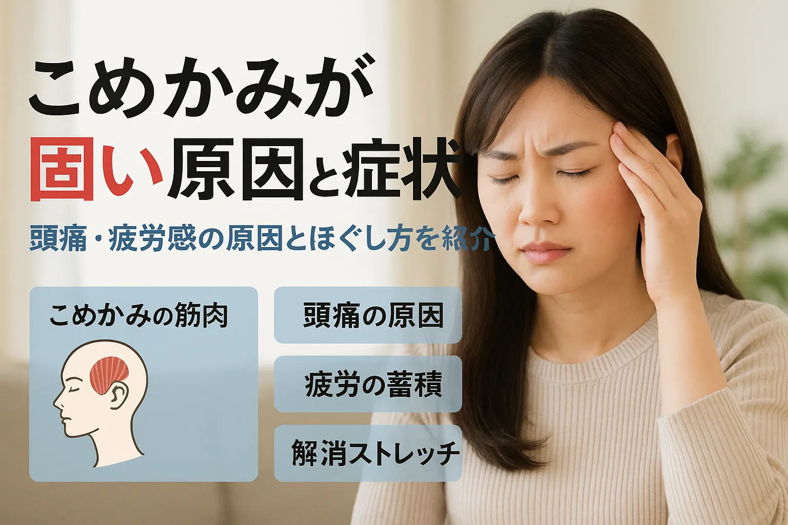 こめかみが固い原因と症状とは？頭痛や疲れを解消する方法